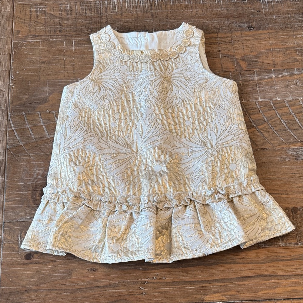 Lilly Pulitzer Kids Gold and White Dress